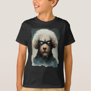 Camiseta Poodle Vestido Como Cão Super Herói