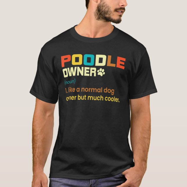 Camiseta Poodle Vintage Retro Dog Mãe Pai (Frente)