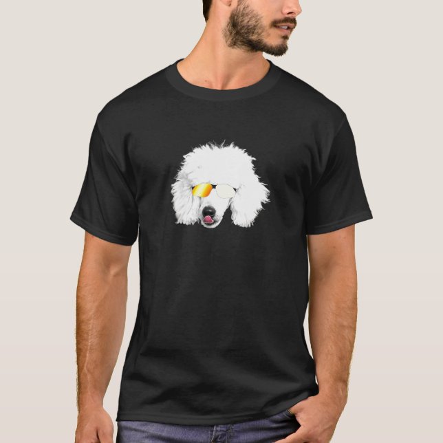Camiseta Poodle White Poodle Cachorro Mãe Pai Tee (Frente)