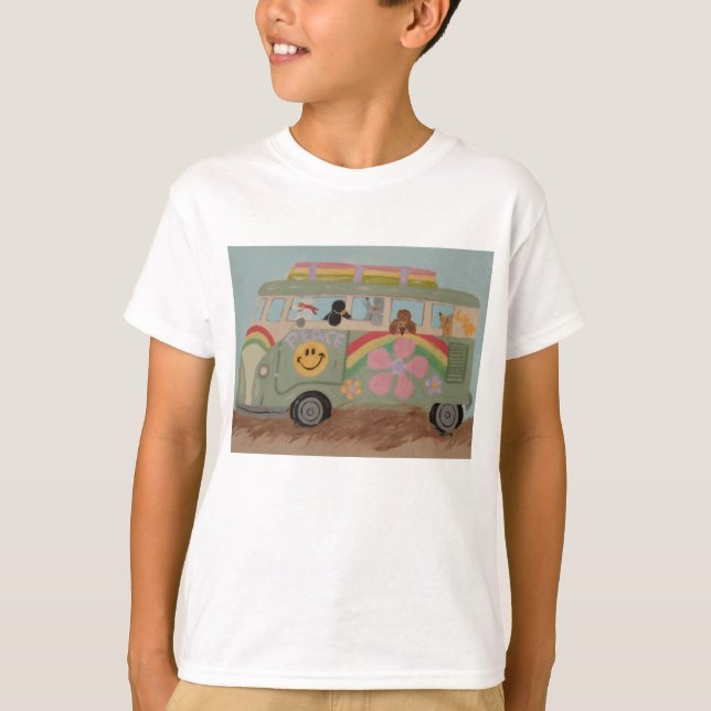 Camiseta Poodles in Hippy Van (Frente)