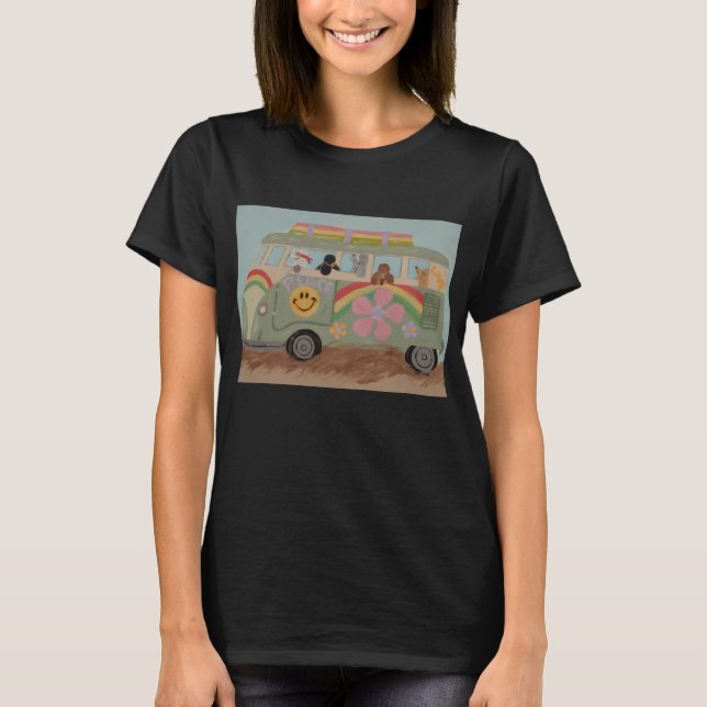 Camiseta Poodles na Van Hippie (Frente)