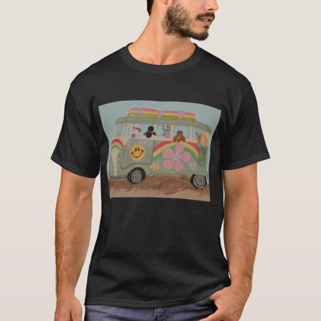 Camiseta Poodles na Van Hippie (Frente)