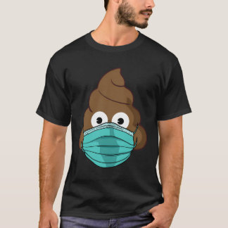 Camiseta Poop Emoji Com Facemask Engraçado Quarantine Poop 