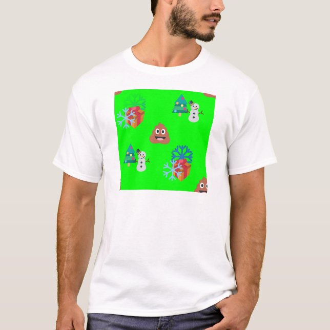Camiseta poop emoji de natal (Frente)