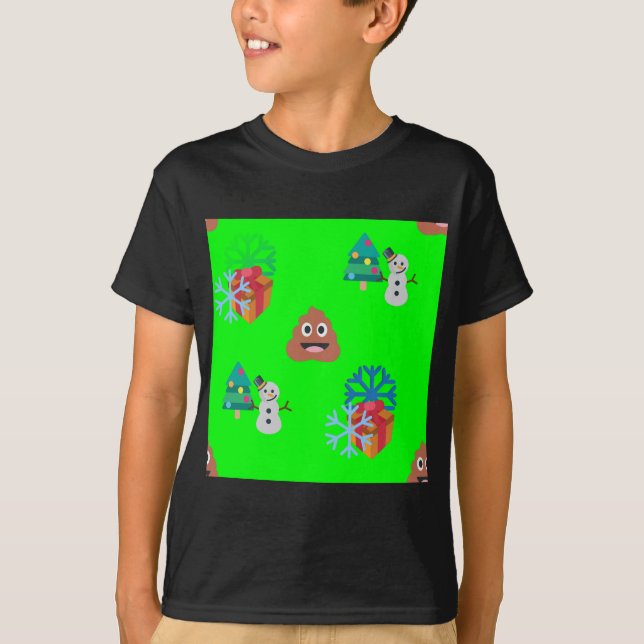 Camiseta poop emoji de natal (Frente)