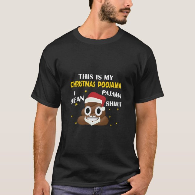 Camiseta Poop Emoji Este É Meu Poojama De Natal - Pajama (Frente)