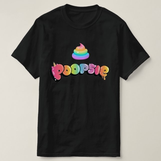 Camiseta Poopsie (Poop Colorido Arco-Íris) (Frente do Design)