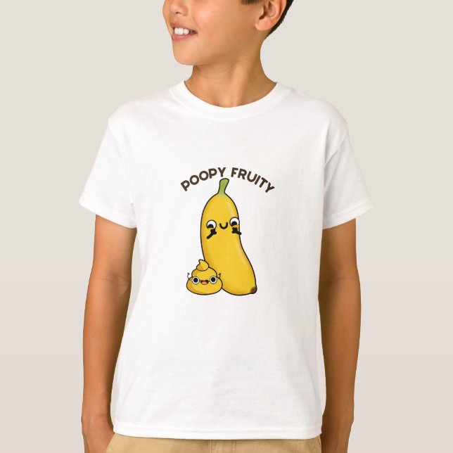 Camiseta Poopy Fruity Fruta Engraçada Banana Pun (Frente)