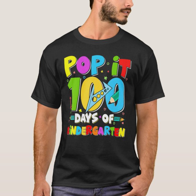 Camiseta Pop 100 Dias De Estudantes Do Jardim De Infância 1 (Frente)