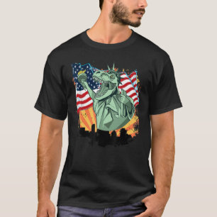 Camiseta Pop 4th Of July Rex Dinosaur Independence Day
