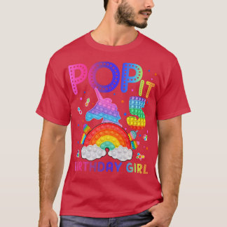 Camiseta Pop 5 Garota de Aniversário para Meninas de 5 anos