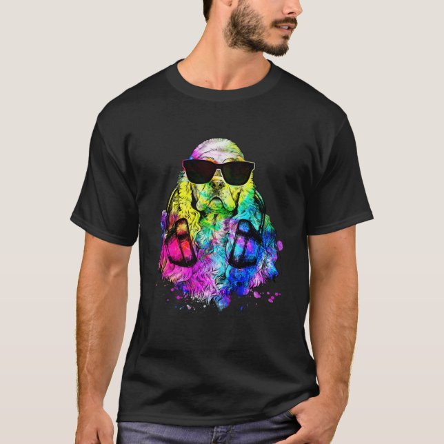 Camiseta Pop American Cocker Spaniel Dog Portrait with Head (Frente)