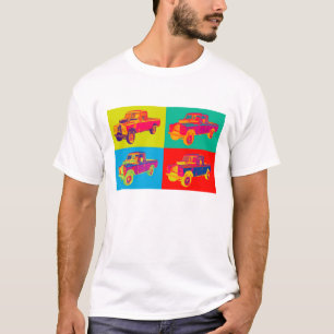 Camiseta Pop art 1971 colorido do camionete de Land Rover