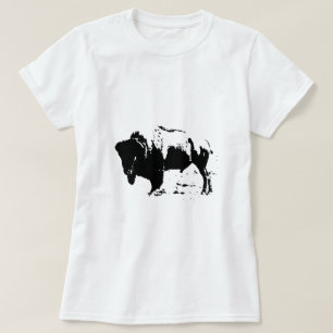Camiseta Pop Art Black & White Buffalo Silhout