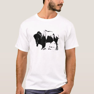 Camiseta Pop Art Black & White Buffalo Silhout