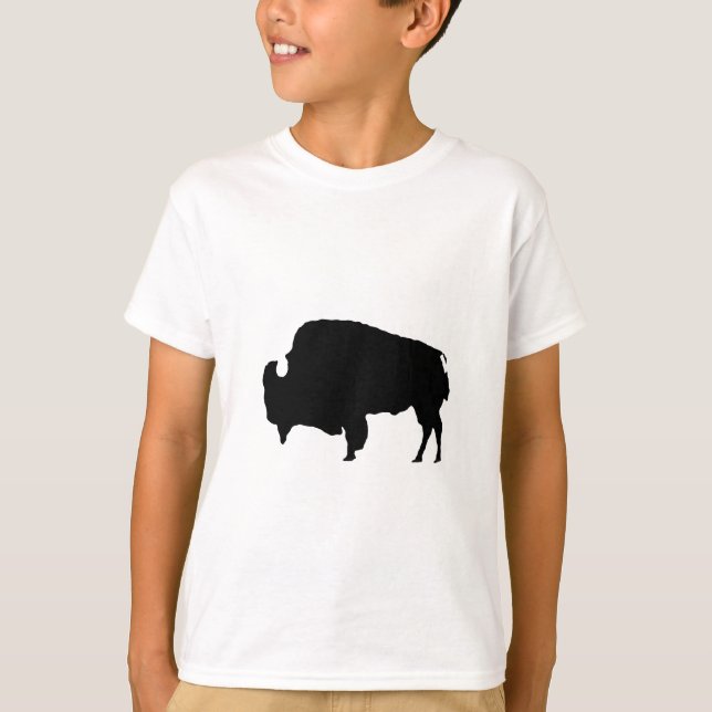 Camiseta Pop Art Black & White Buffalo Silhout (Frente)