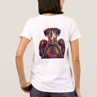 Camiseta Pop Art Boxer Dog Boxing front and back print