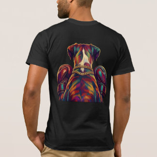 Camiseta Pop Art Boxer Dog Boxing front and back print