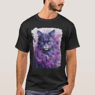 Camiseta Pop Art Cat Purple