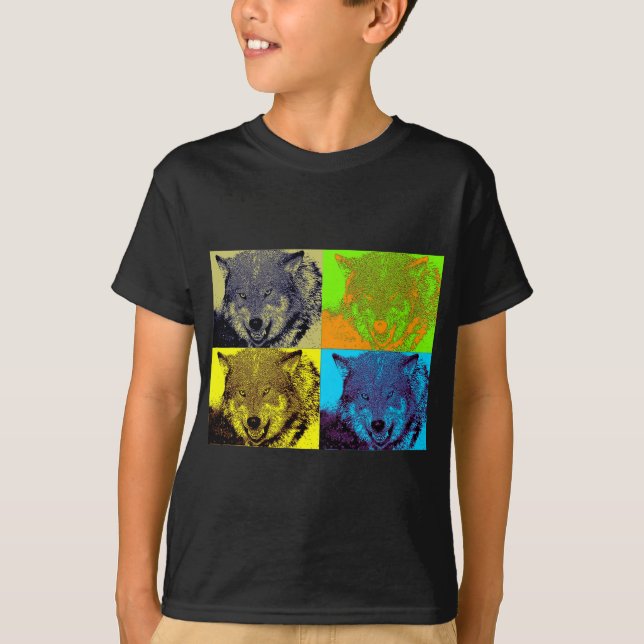 Camiseta Pop Art Cinza Wolf (Frente)