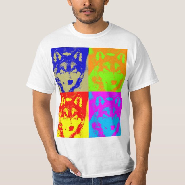 Camiseta Pop Art Cinza Wolf (Frente)