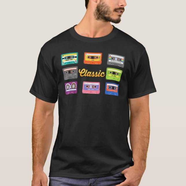 Camiseta Pop Art - Clássico - Cassete - Noventa - Com (Frente)
