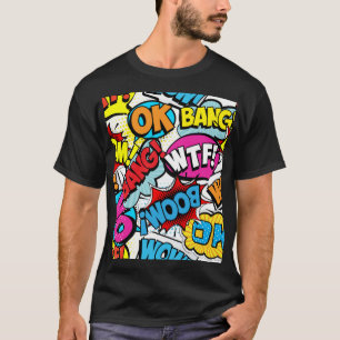 Camiseta Pop Art Comic: Padrão Retro Invisível
