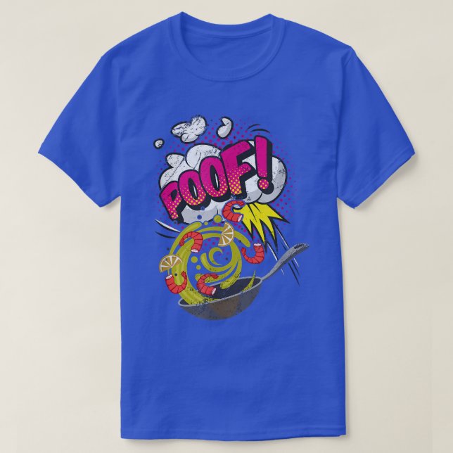 Camiseta Pop Art Cozinhar Retro Comic Aestic Wok Culinário (Frente do Design)