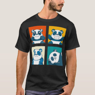 Camiseta Pop Art Cute Wildlife Animal Panda Engraçado Panda