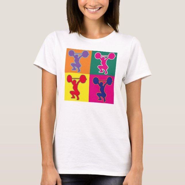 Camiseta Pop art do halterofilismo (Frente)