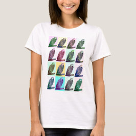 Camiseta Pop art do papagaio do cinza africano