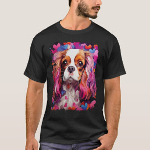 Camiseta Pop Art Dog Cavalier King Charles Spaniel Valentin
