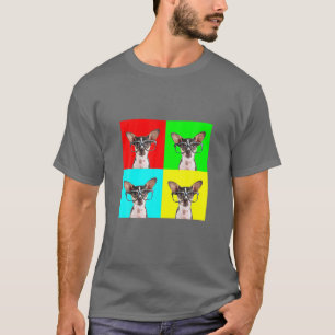 Camiseta Pop Art Dog Chihuahua W Óculos