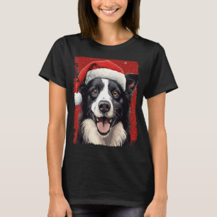Camiseta Pop Art Dog Christmas Border Collie