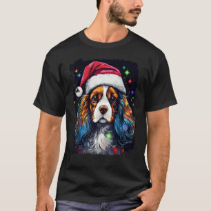 Camiseta Pop Art Dog Christmas Cavalier King Charles Spanie