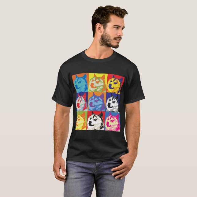 Camiseta Pop Art Dogecoin (Frente Completa)