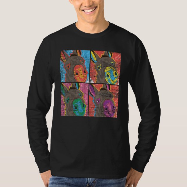 Camiseta Pop Art Donkey Fazenda Animal Donkey (Frente)