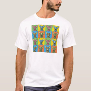 Camiseta Pop art dos desenhos animados de Xoloitzcuintli,