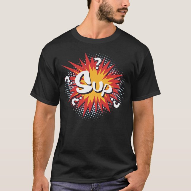 Camiseta Pop Art em quadrinhos "Sup"? (Frente)