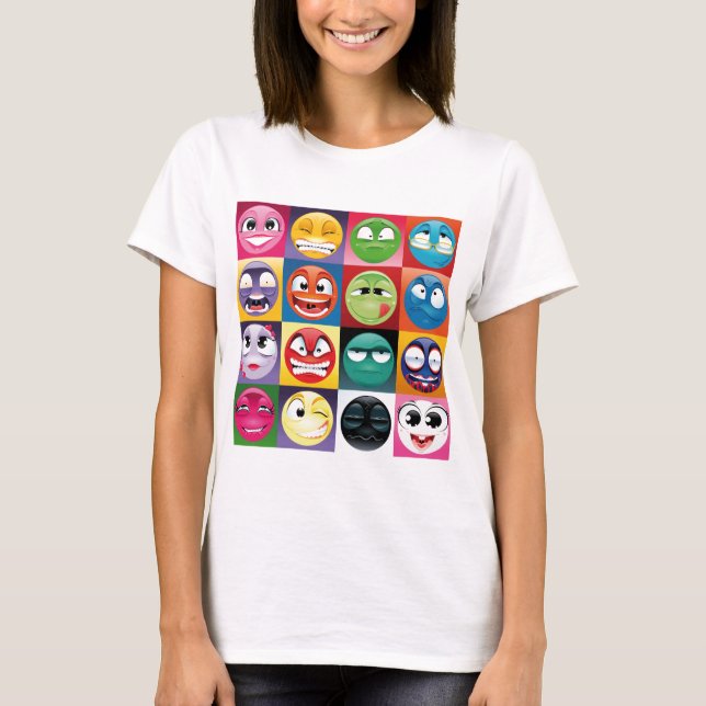 Camiseta pop art emojis (Frente)