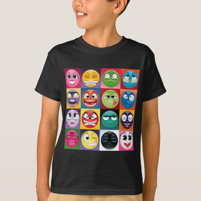 Camiseta pop art emojis (Frente)
