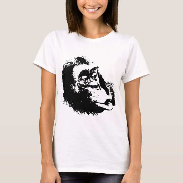 Camiseta Pop Art Funny Chimpanzé (Frente)