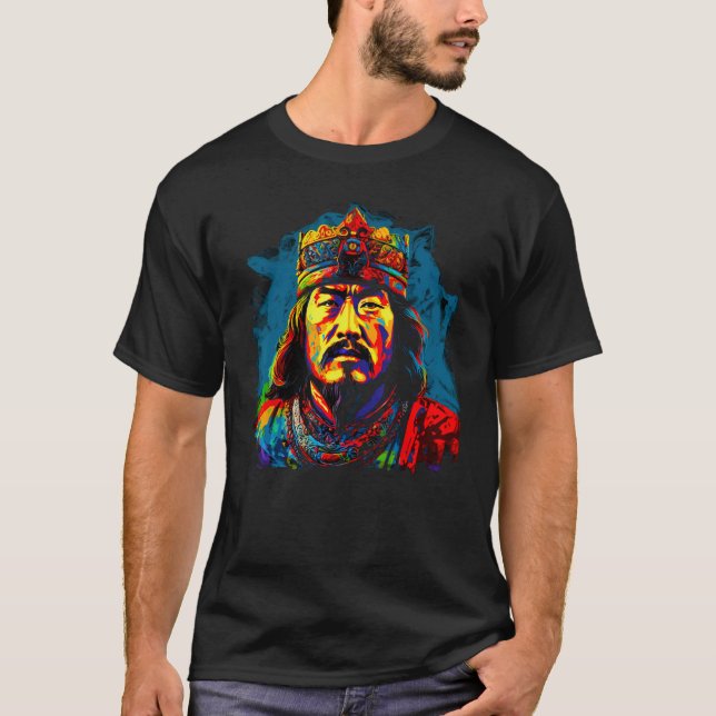 Camiseta Pop Art Genghis Khan (Frente)