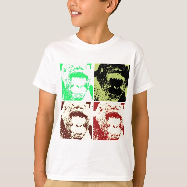 Camiseta Pop Art Gorilla Faces (Frente)