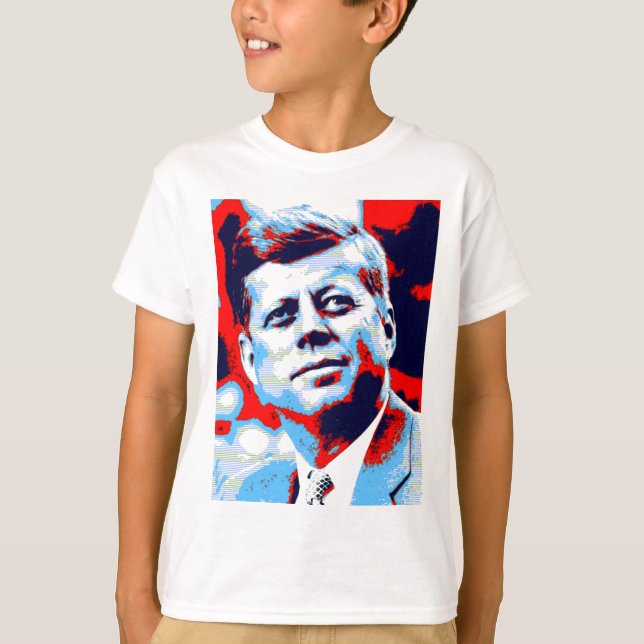 Camiseta Pop Art JFK John F. Kennedy Red Blue (Frente)