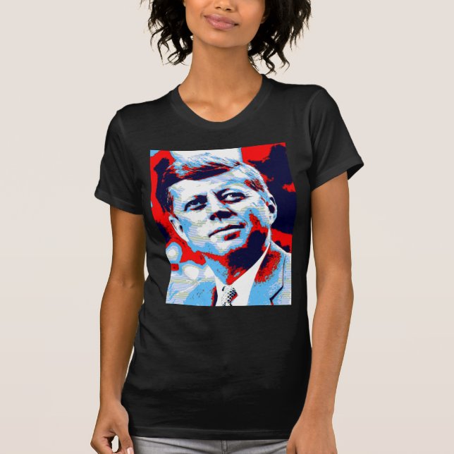 Camiseta Pop Art JFK John F. Kennedy Red Blue (Frente)