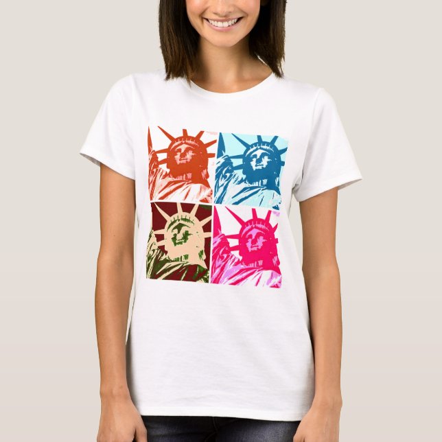 Camiseta Pop Art Lady Liberty Nova Iorque (Frente)