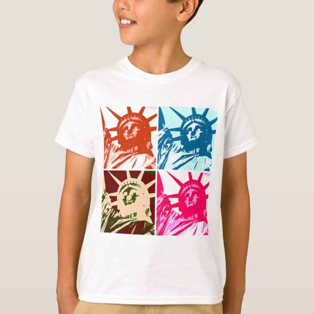 Camiseta Pop Art Lady Liberty Nova Iorque (Frente)