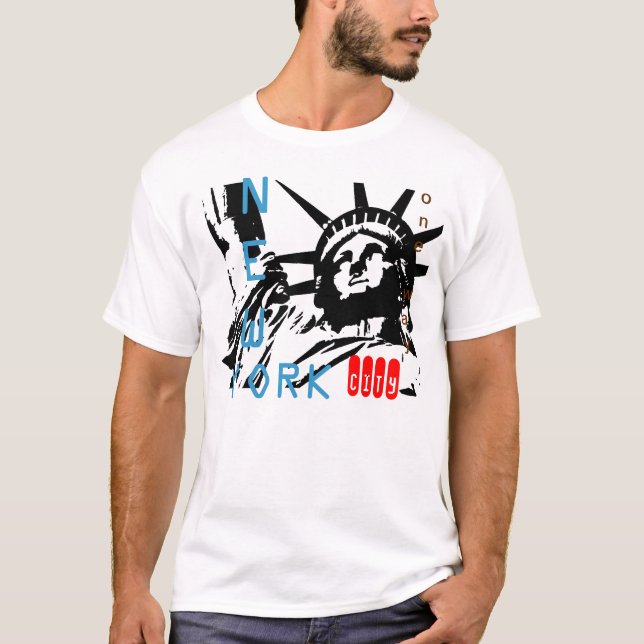 Camiseta Pop Art Lady Liberty T-Shirt (Frente)