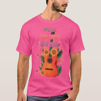 Camiseta Pop Art - Música Pode Unir Nossa Alma - Girassol -